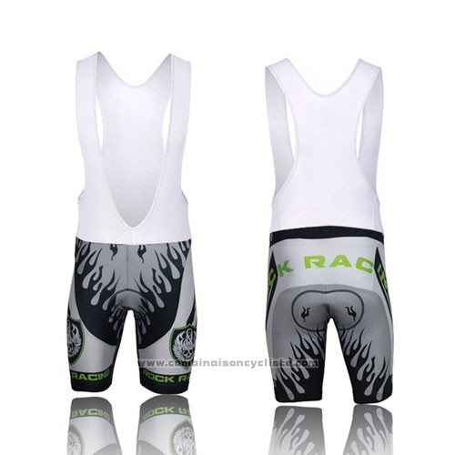 2013 Maillot Cyclisme Rock Racing Noir et Vert Manches Courtes et Cuissard